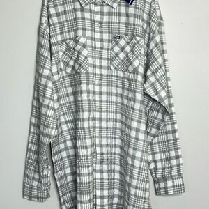 Wrangler NWT White and Gray Plaid Men's Shirt Size XXL Big &Tall